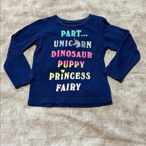 Carter's Blue Long Sleeve Tee with Multicolor Text